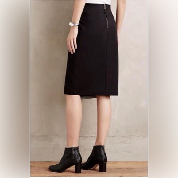 Anthropologie HD in Paris Addie Pencil Skirt 6 Geometric Faux Wrap Career Modern - Picture 4 of 4